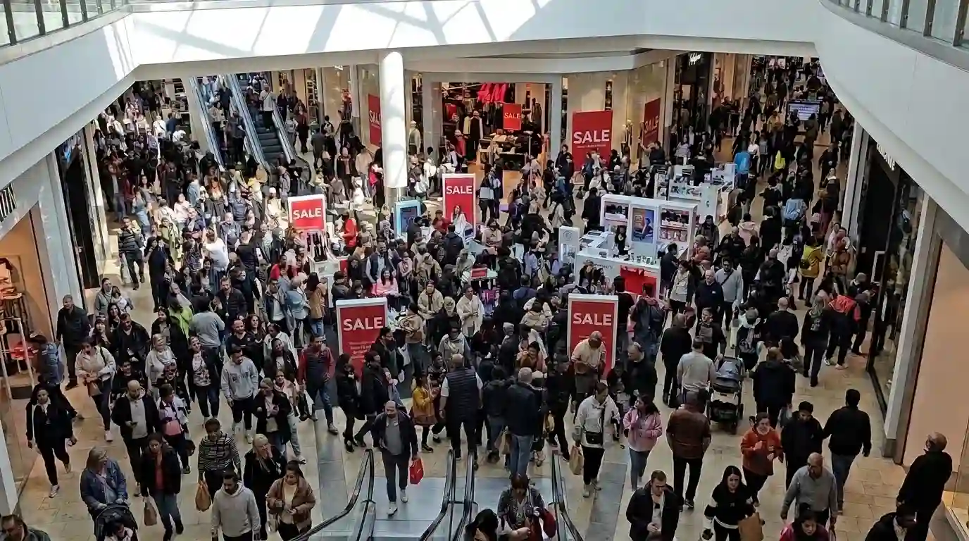 Shopping mall crowd management safety monitoring