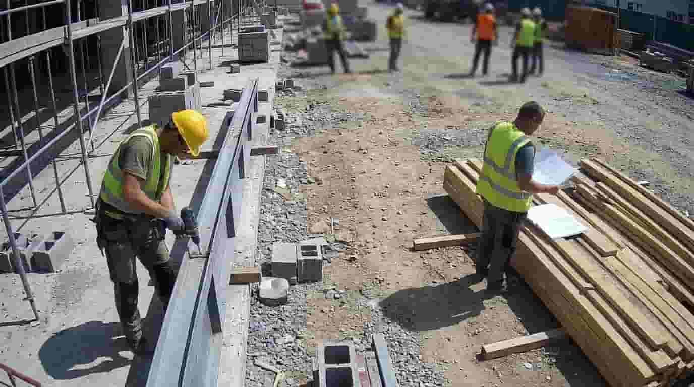 Construction workers without safety helmet PPE